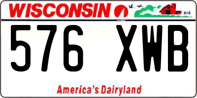 WI license plate 576XWB