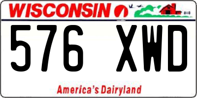 WI license plate 576XWD