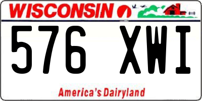 WI license plate 576XWI