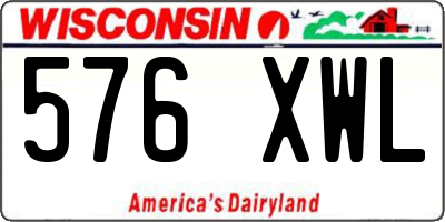 WI license plate 576XWL