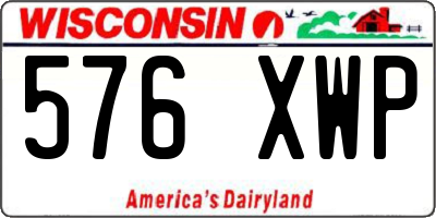 WI license plate 576XWP