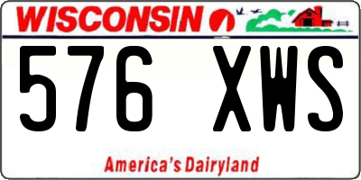 WI license plate 576XWS