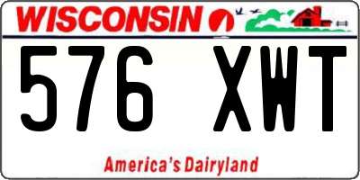 WI license plate 576XWT