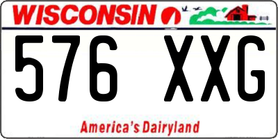 WI license plate 576XXG