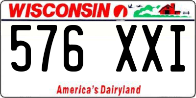 WI license plate 576XXI