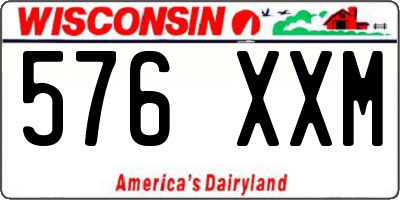 WI license plate 576XXM