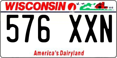 WI license plate 576XXN