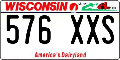 WI license plate 576XXS
