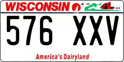 WI license plate 576XXV