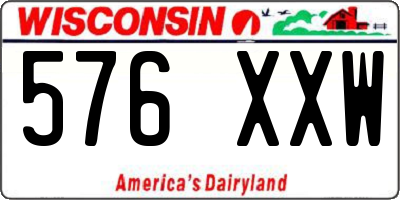 WI license plate 576XXW