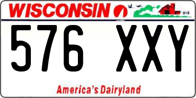 WI license plate 576XXY