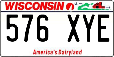 WI license plate 576XYE
