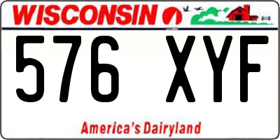 WI license plate 576XYF