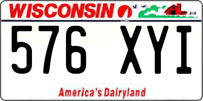 WI license plate 576XYI