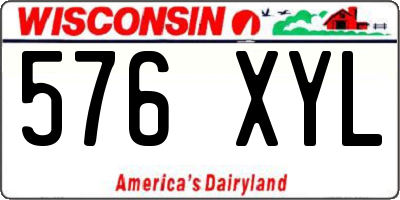WI license plate 576XYL