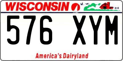 WI license plate 576XYM