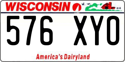 WI license plate 576XYO