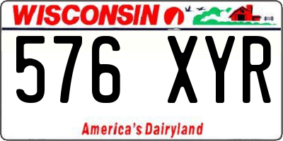 WI license plate 576XYR
