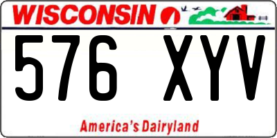 WI license plate 576XYV