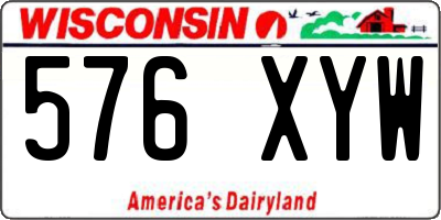 WI license plate 576XYW