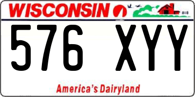 WI license plate 576XYY
