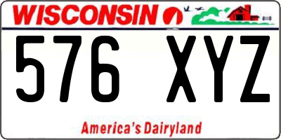 WI license plate 576XYZ