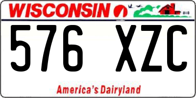 WI license plate 576XZC