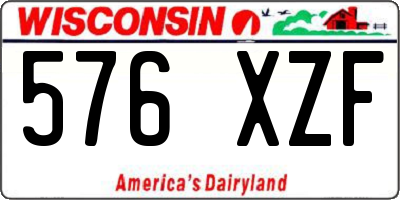 WI license plate 576XZF