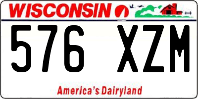 WI license plate 576XZM