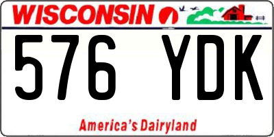 WI license plate 576YDK
