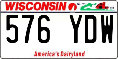 WI license plate 576YDW