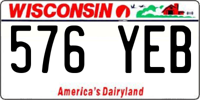 WI license plate 576YEB