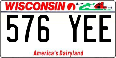 WI license plate 576YEE