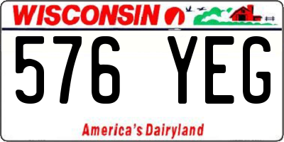 WI license plate 576YEG