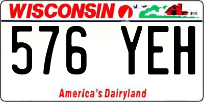 WI license plate 576YEH