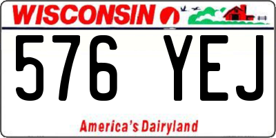 WI license plate 576YEJ