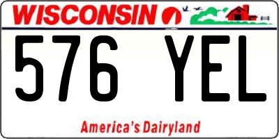 WI license plate 576YEL