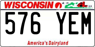 WI license plate 576YEM