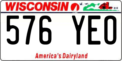 WI license plate 576YEO