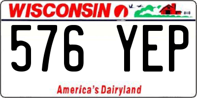 WI license plate 576YEP
