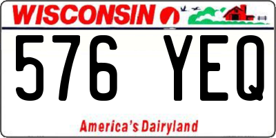WI license plate 576YEQ