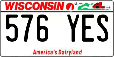 WI license plate 576YES
