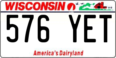 WI license plate 576YET