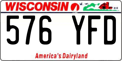 WI license plate 576YFD