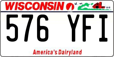 WI license plate 576YFI