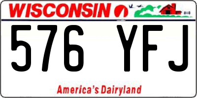WI license plate 576YFJ