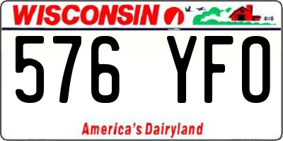 WI license plate 576YFO