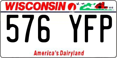 WI license plate 576YFP