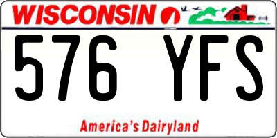 WI license plate 576YFS