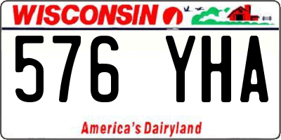 WI license plate 576YHA